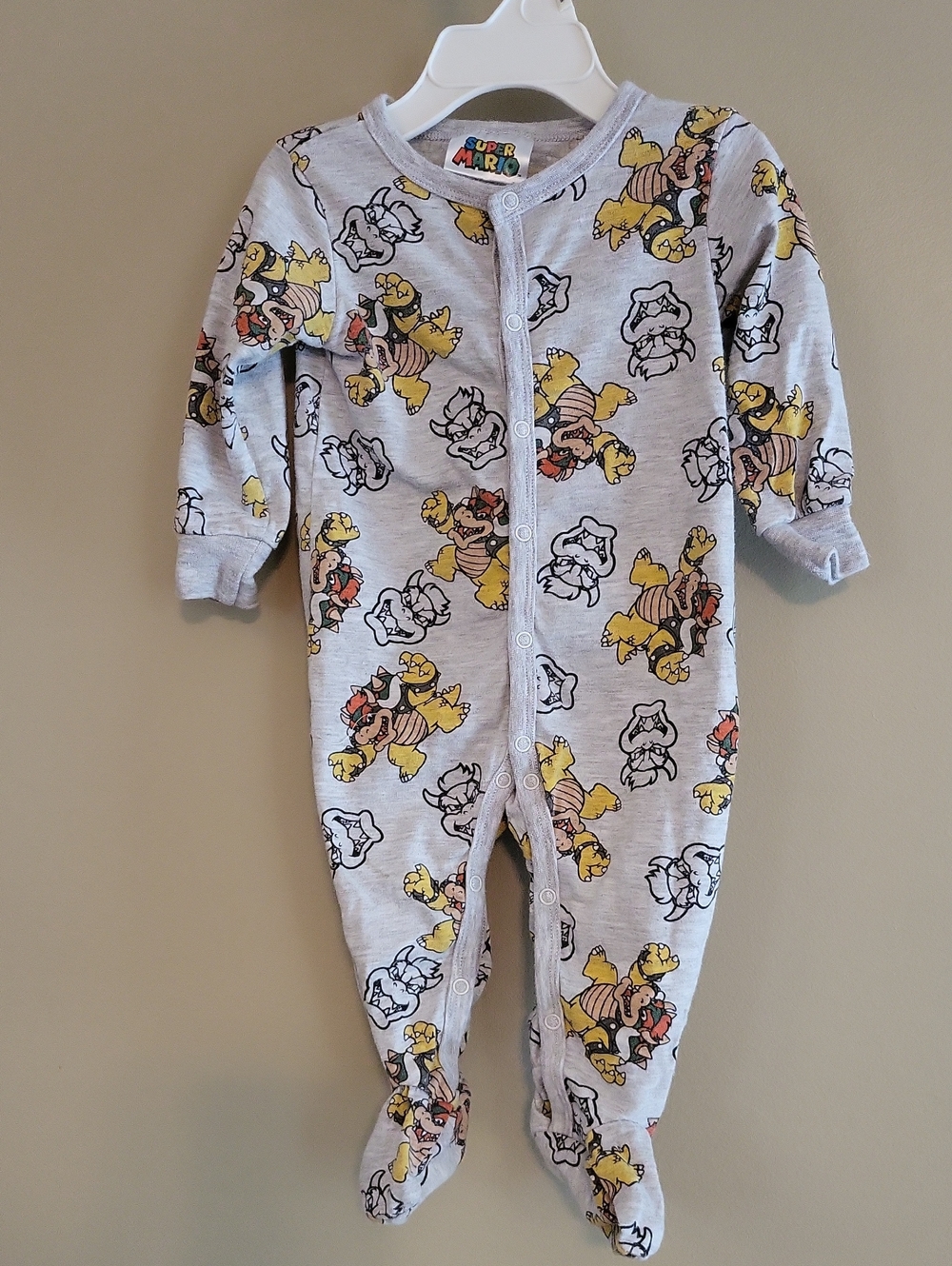 Super Mario Bowser footed sleeper/footie